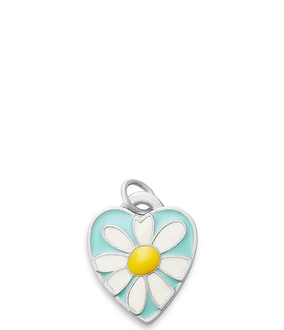 James Avery Enamel Daisy Heart Charm