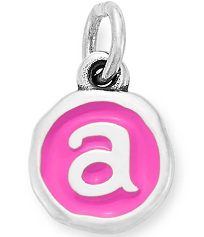 James Avery Enamel Dark Pink Initial Charm