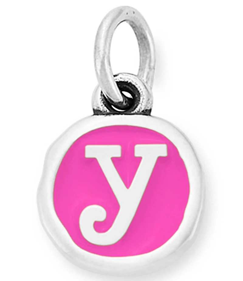 James Avery Enamel Dark Pink Initial Charm