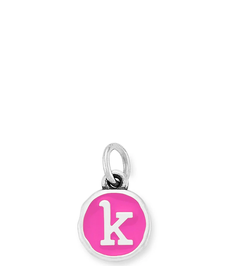 James Avery Enamel Dark Pink Initial Charm