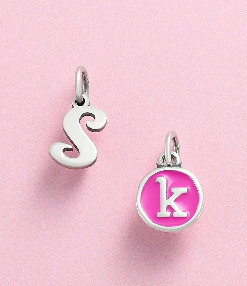 James Avery Enamel Dark Pink Initial Charm