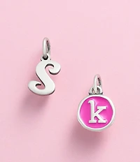 James Avery Enamel Dark Pink Initial Charm