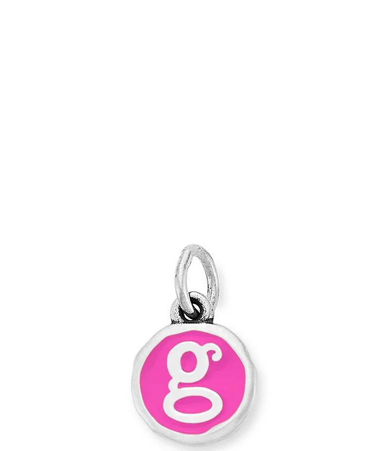 James Avery Enamel Dark Pink Initial Charm