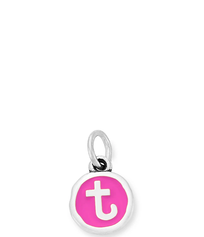 James Avery Enamel Dark Pink Initial Charm