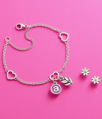 James Avery Enamel Dark Pink Initial Charm