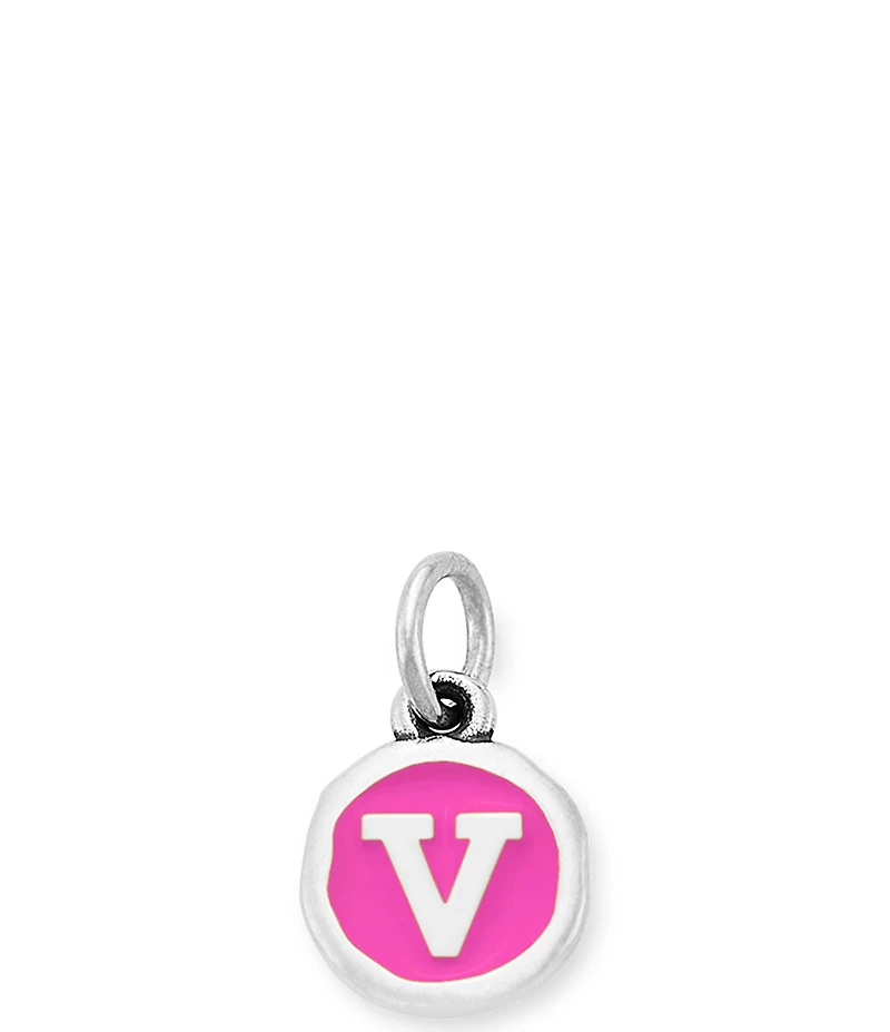 James Avery Enamel Dark Pink Initial Charm