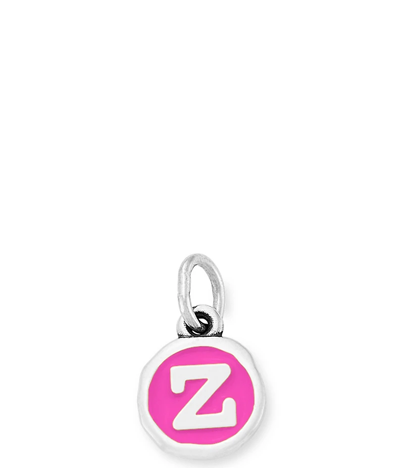 James Avery Enamel Dark Pink Initial Charm