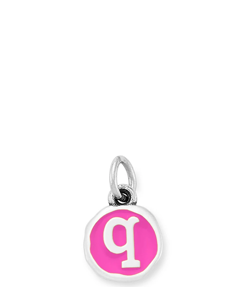 James Avery Enamel Dark Pink Initial Charm