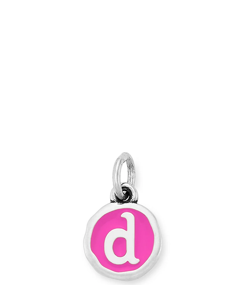 James Avery Enamel Dark Pink Initial Charm