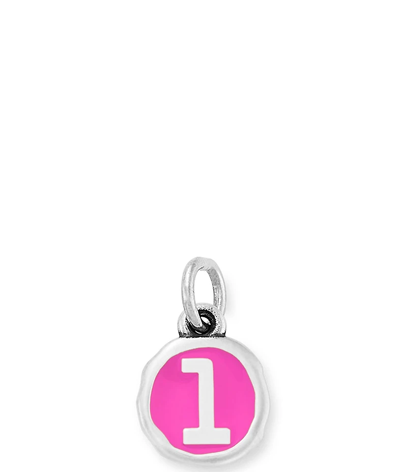 James Avery Enamel Dark Pink Initial Charm