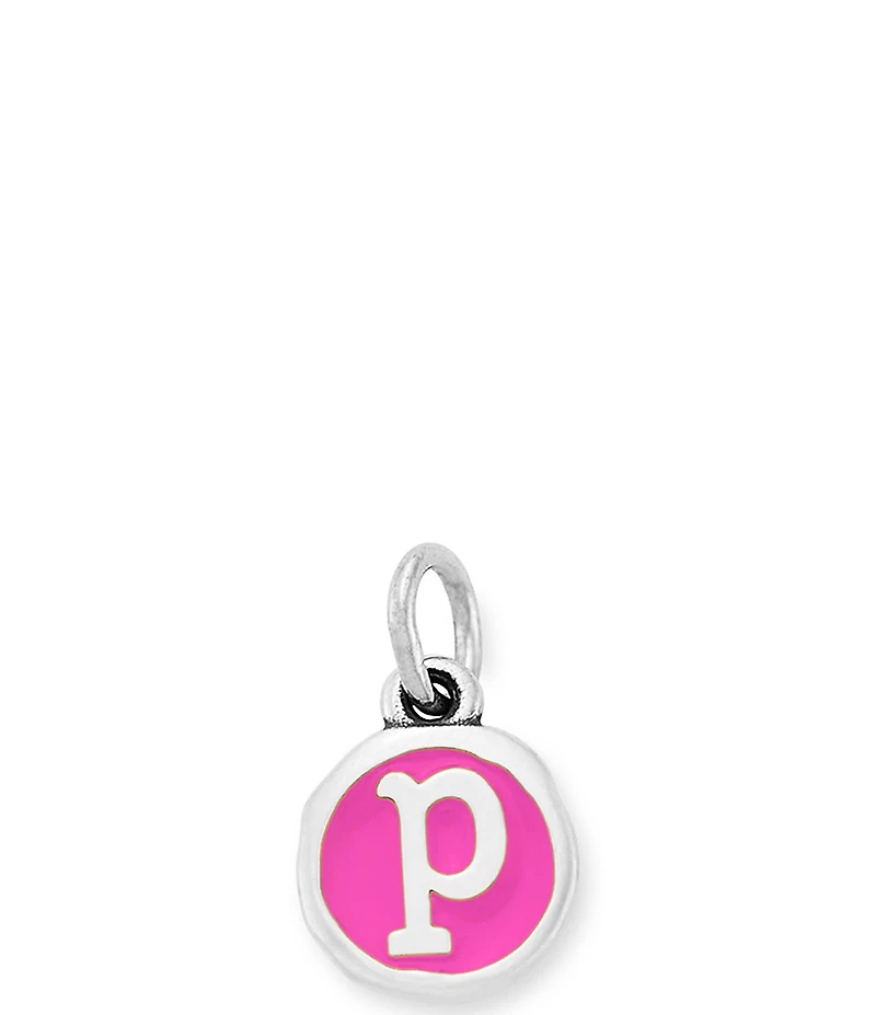 James Avery Enamel Dark Pink Initial Charm
