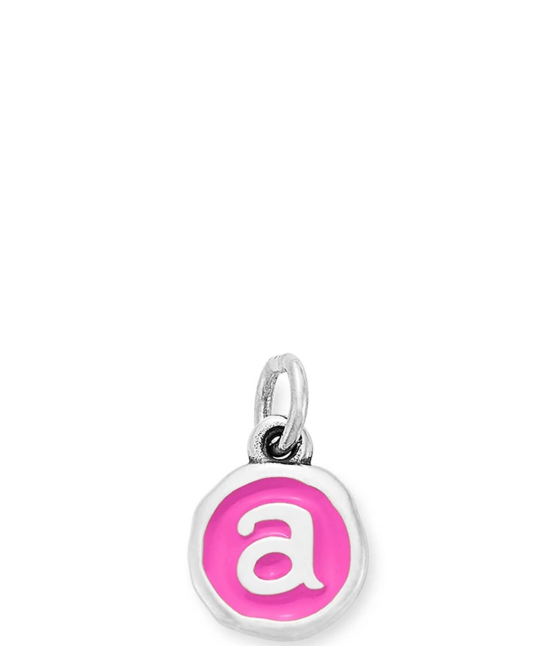 James Avery Enamel Dark Pink Initial Charm