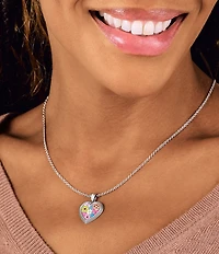 James Avery Enamel Floral Heart Pendant