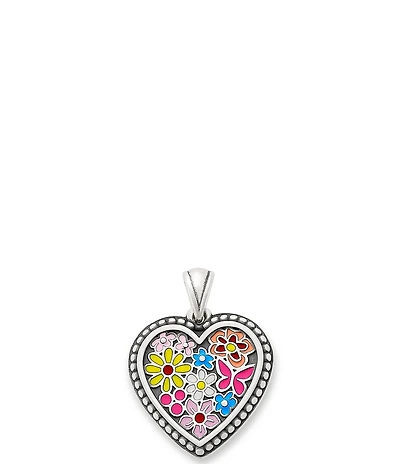 James Avery Enamel Floral Heart Pendant