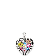 James Avery Enamel Floral Heart Pendant