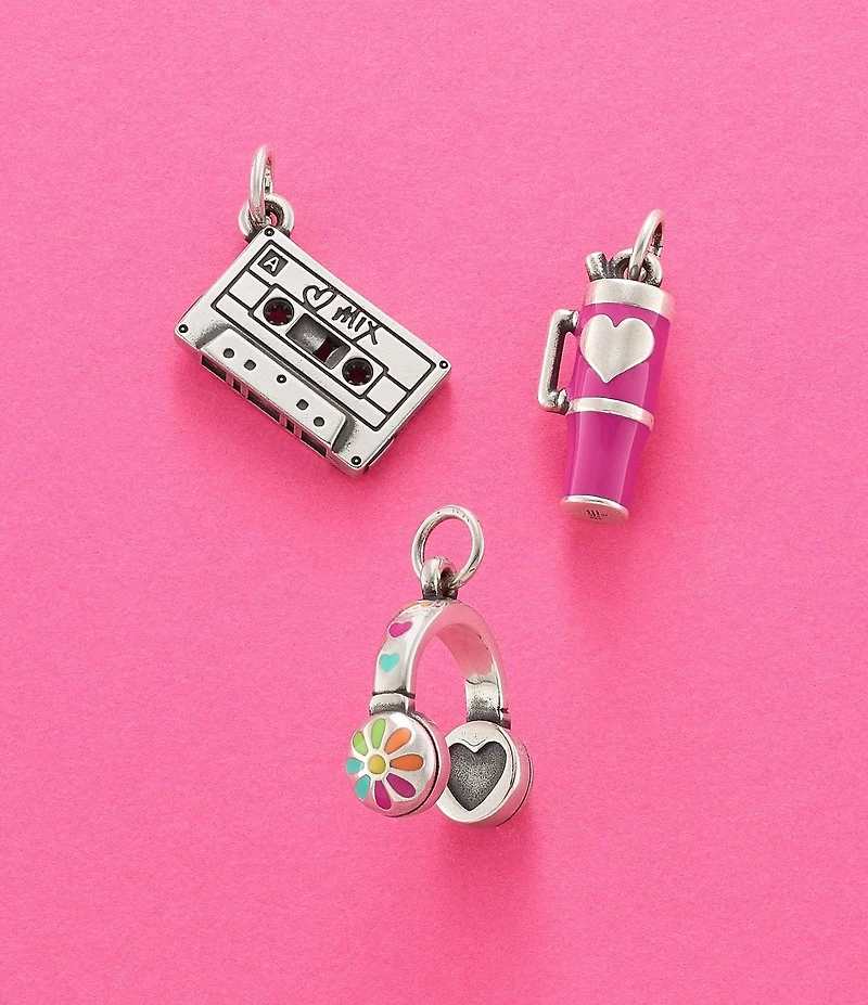 James Avery Enamel Love My Heart Headphones Charm