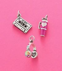 James Avery Enamel Love My Heart Headphones Charm