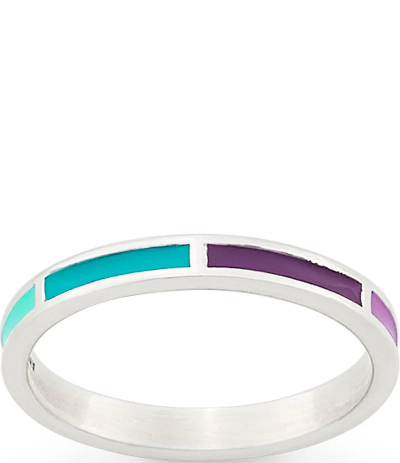 James Avery Enamel Mosaic Stacker Multi Color Band Ring