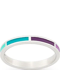 James Avery Enamel Mosaic Stacker Multi Color Band Ring