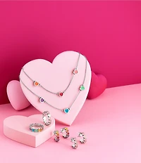 James Avery Enamel Multi-Colored Connected Hearts Ring
