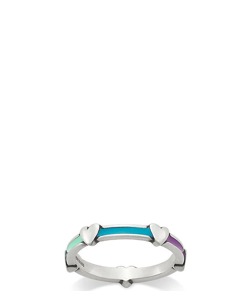 James Avery Enamel Multi Hearts Band Ring