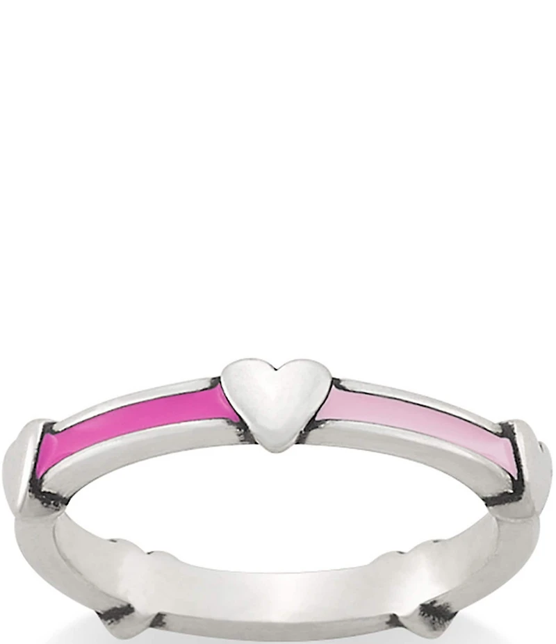 James Avery Enamel Multi-Pink Hearts Band Ring