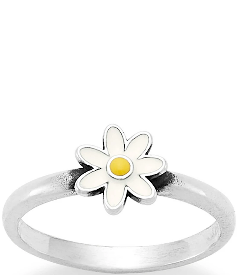James Avery Enamel Yellow Floral Band Ring