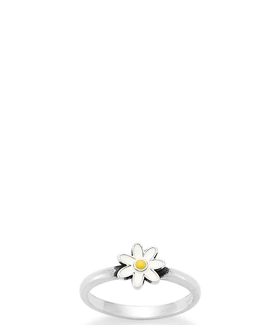 James Avery Enamel Yellow Floral Band Ring