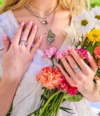 James Avery Enamel Yellow Floral Band Ring