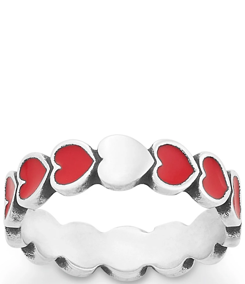 James Avery Enamel Connected Hearts Ring