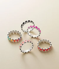 James Avery Enamel Connected Hearts Ring