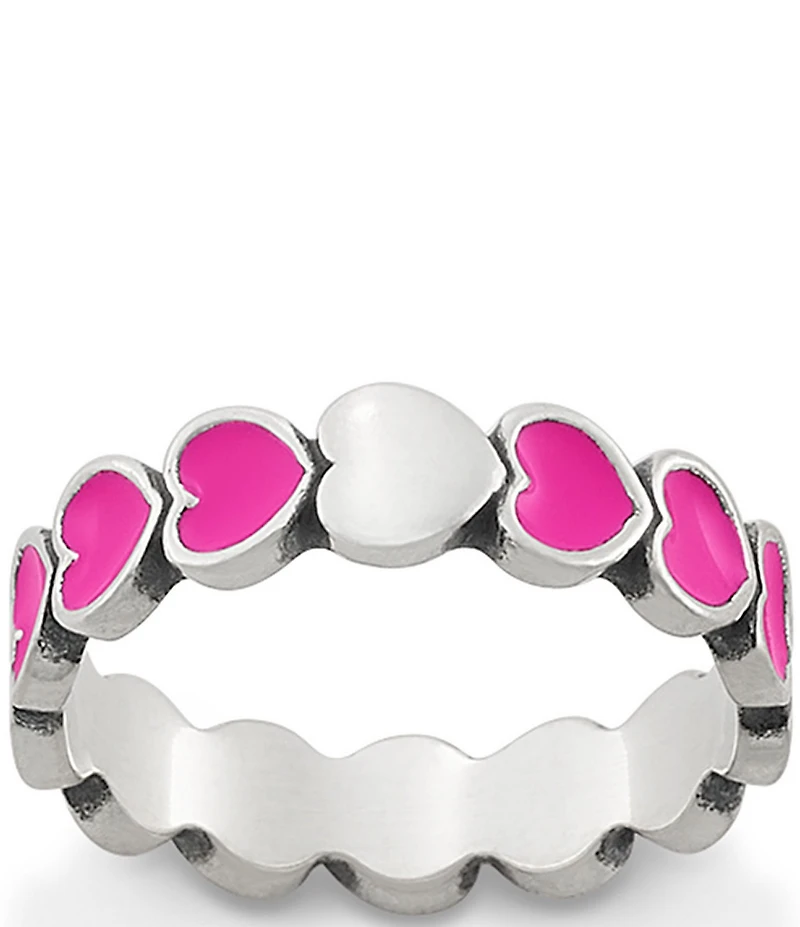 James Avery Enamel Connected Hearts Ring