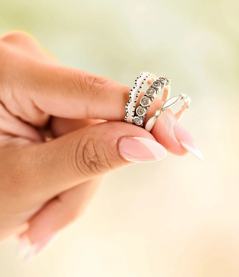 James Avery Enamel Scalloped Stacked Ring