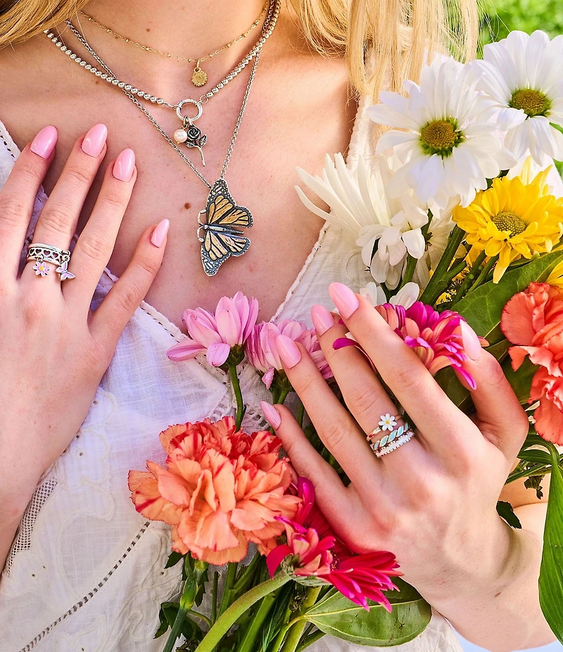 James Avery Enamel Scalloped Stacked Ring