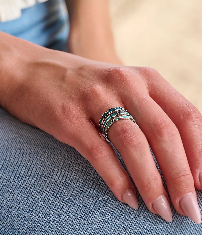 James Avery Enamel Scalloped Stacked Ring