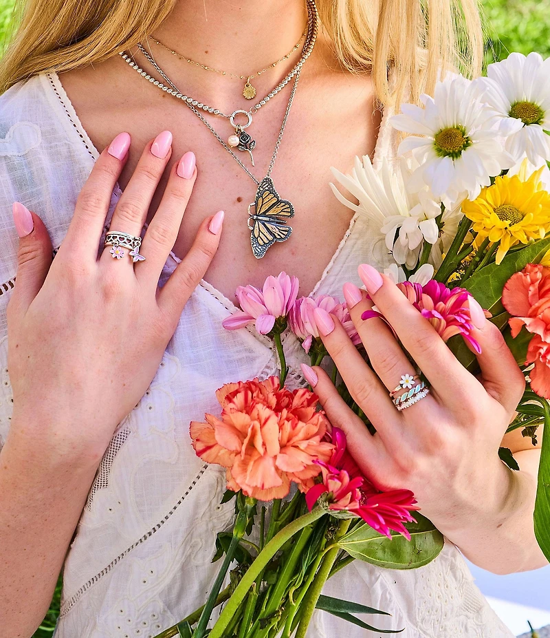 James Avery Enamel Scalloped Stacked Ring