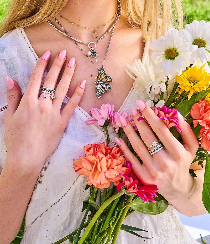 James Avery Enamel Scalloped Stacked Ring