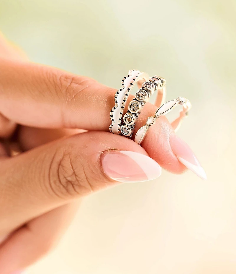 James Avery Enamel Scalloped Stacker Ring