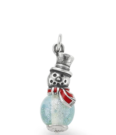 James Avery Enamel Snowman Art Glass Charm