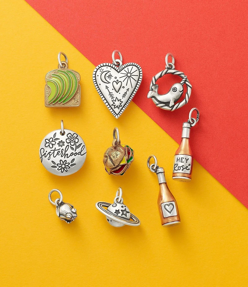 James Avery Enamel Sterling Silver Cheeseburger Novelty Charm