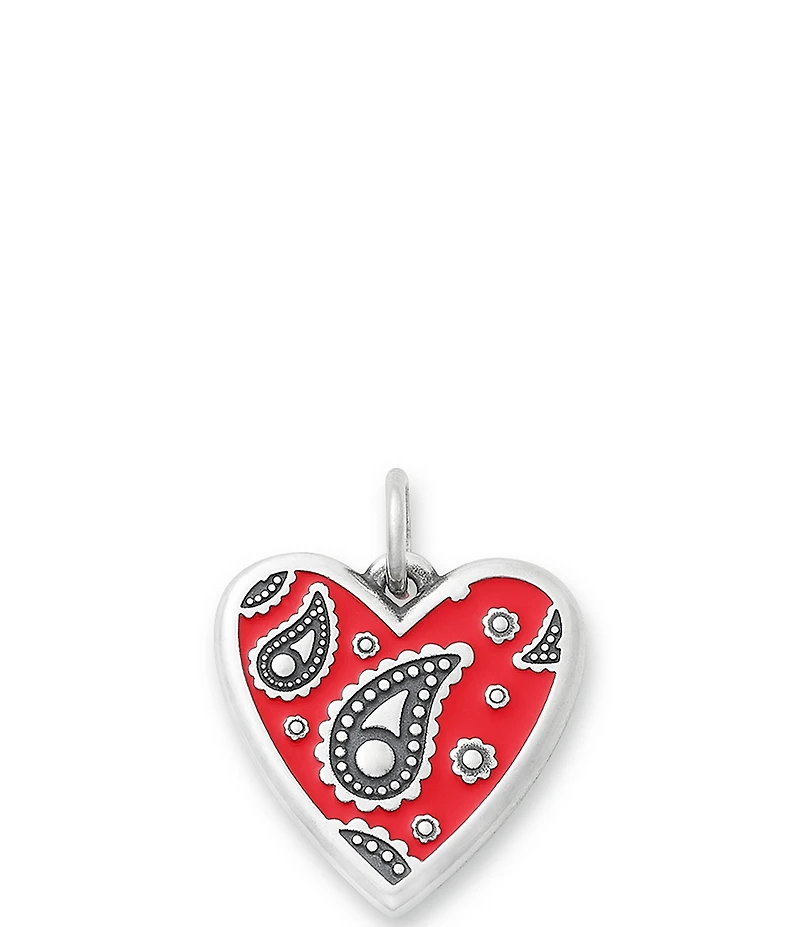 James Avery Enamel Western Bandana Heart Charm