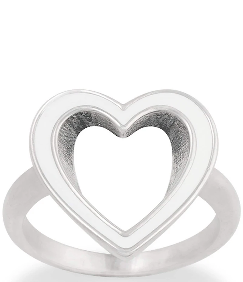 James Avery Enamel Open Heart Ring