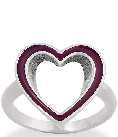 James Avery Enamel Open Heart Ring