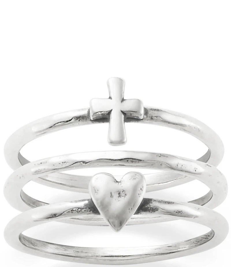 James Avery Faith & Love Ring Set