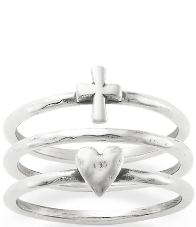 James Avery Faith & Love Ring Set