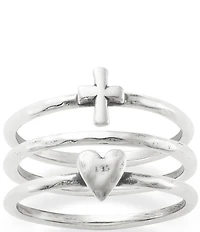 James Avery Faith & Love Ring Set