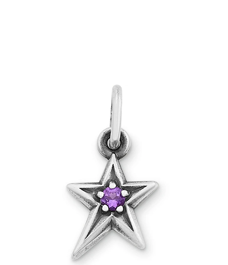 James Avery February Birthstone Amethyst Shining Star Pendant Charm
