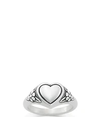James Avery Floral Heart Sterling Silver Signet Ring