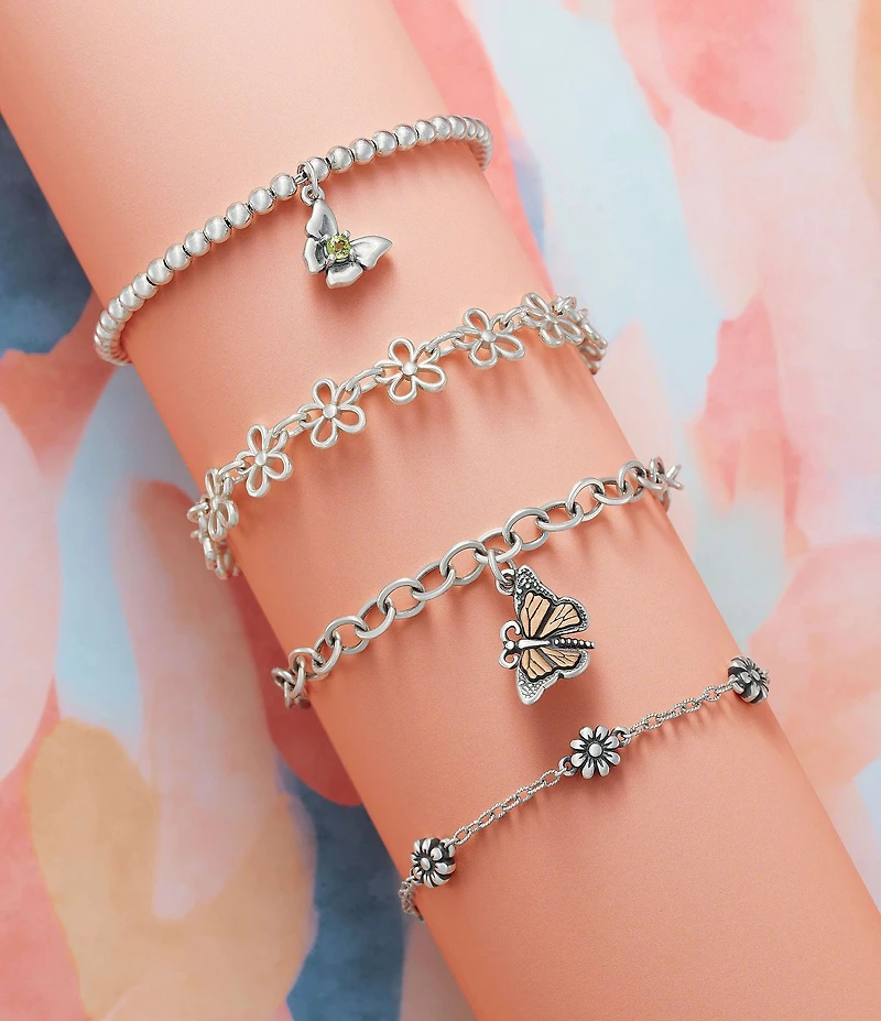 James Avery Forged Sterling Silver Link Chain Charm Bracelet