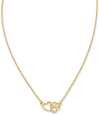 James Avery Furry Friends Heart Short Pendant Necklace